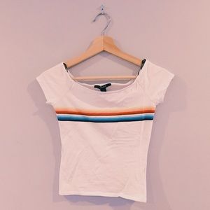 f21 rainbow striped top
